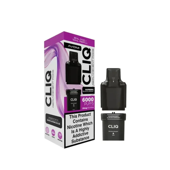 Avomi Cliq 6K Raspberry Blackcurrant Refill Pods