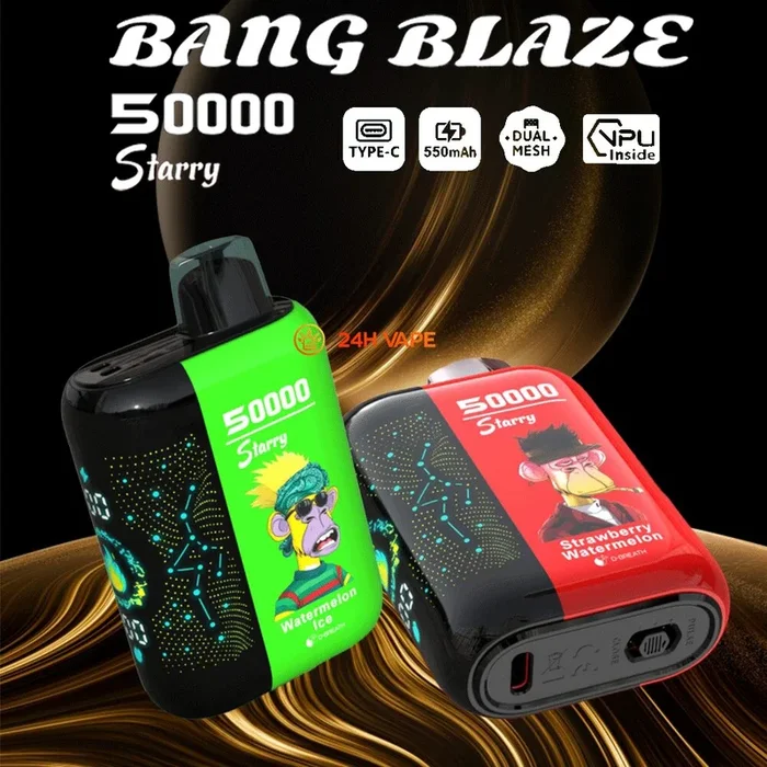 Bang Blaze Starry 50000 50K Puffs Heißester LED-Display Einweg-Vape