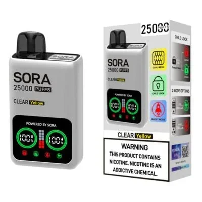 Clear Yellow Sora 25K Puffs Disposable
