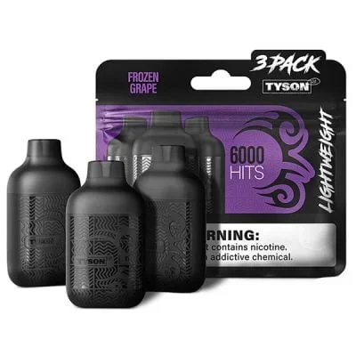 Frozen Grape Tyson 2.0 Lightweight Disposable 6000 Puffs 3 Pack