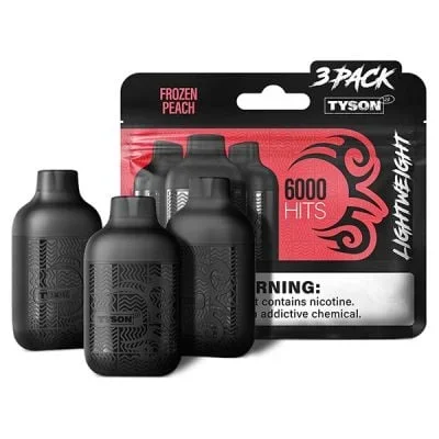 Frozen Peach Tyson 2.0 Lightweight Disposable 6000 Puffs 3 Pack