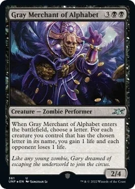 Gray Merchant of Alphabet (Galaxy Foil) (361) (UNF)