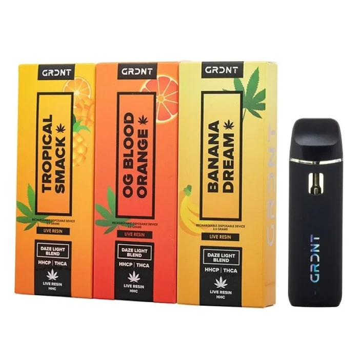 GRDNT Daze Light Blend Disposable Vape: 3.5G THC, перезаряжаемый, проверенный в лаборатории – экзотические фруктовые вкусы