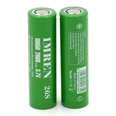 IMREN 18650 26S 38A Green Rechargeable Battery 2 Pcs