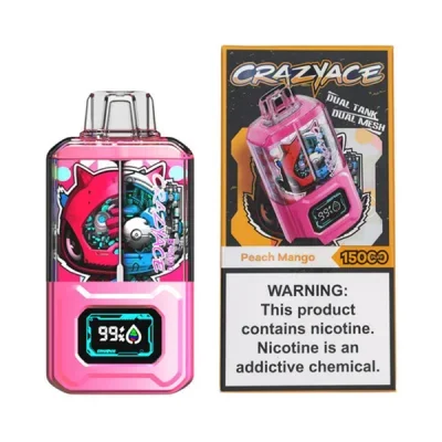 Peach Mango Crazyace B15000 Puffs Disposable