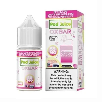 Straw Watermelon Dragonfruit Pod Juice x Oxbar Salt Nic E-Juice 30ml
