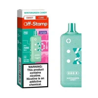 Wintergreen Candy Off-Stamp Sweet Cube 25K Disposable Pod